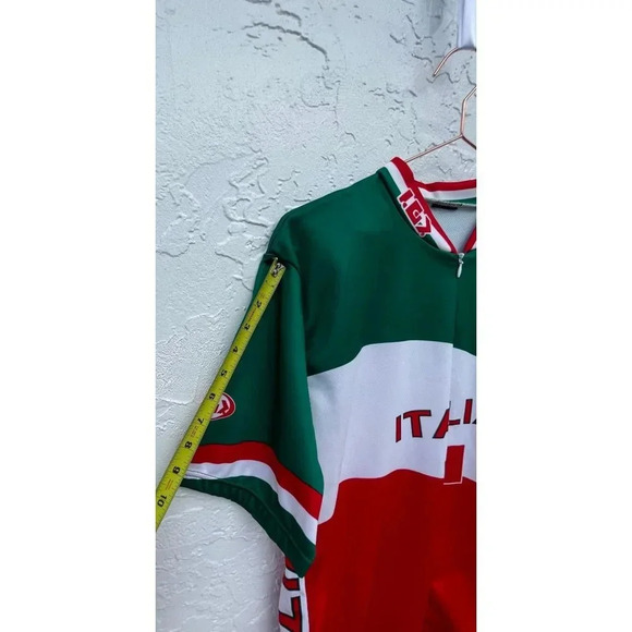 Mens Italia Flag Short Sleeve Full Zip Cycling Jersey Biking Top Tricolor Sz M/L - Picture 5 of 9